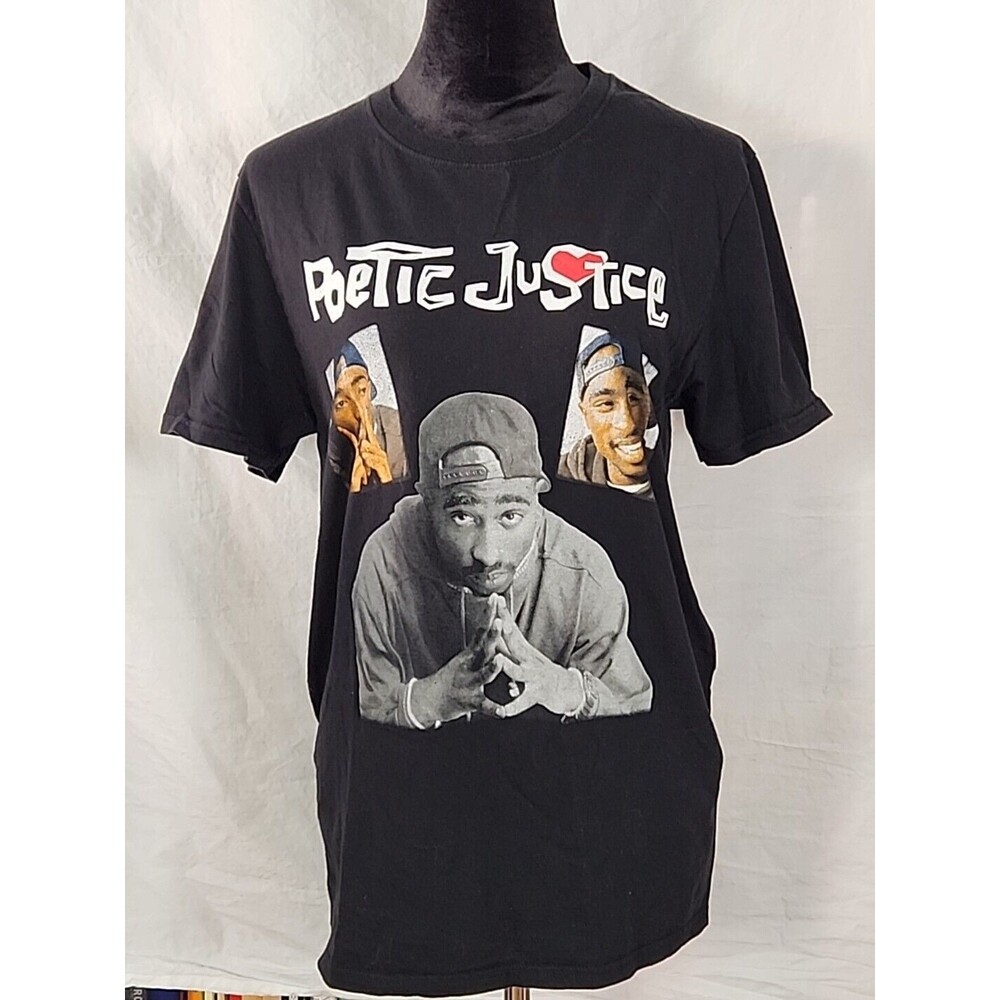 Mens Poetic Justice Tupac Shakur Black Short Sleeve T-Shirt by Chemistry Medium